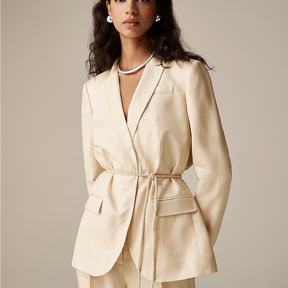 BRAND NEW- J.crew Rope-tie blazer in glossy twill